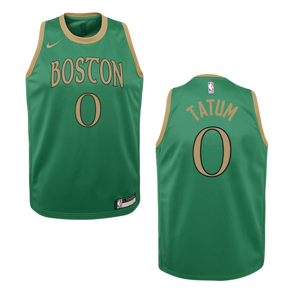 Youth Boston Celtics Jayson Tatum #0 City 2019-20 Kelly Green Swingman Jersey 2401XLNG